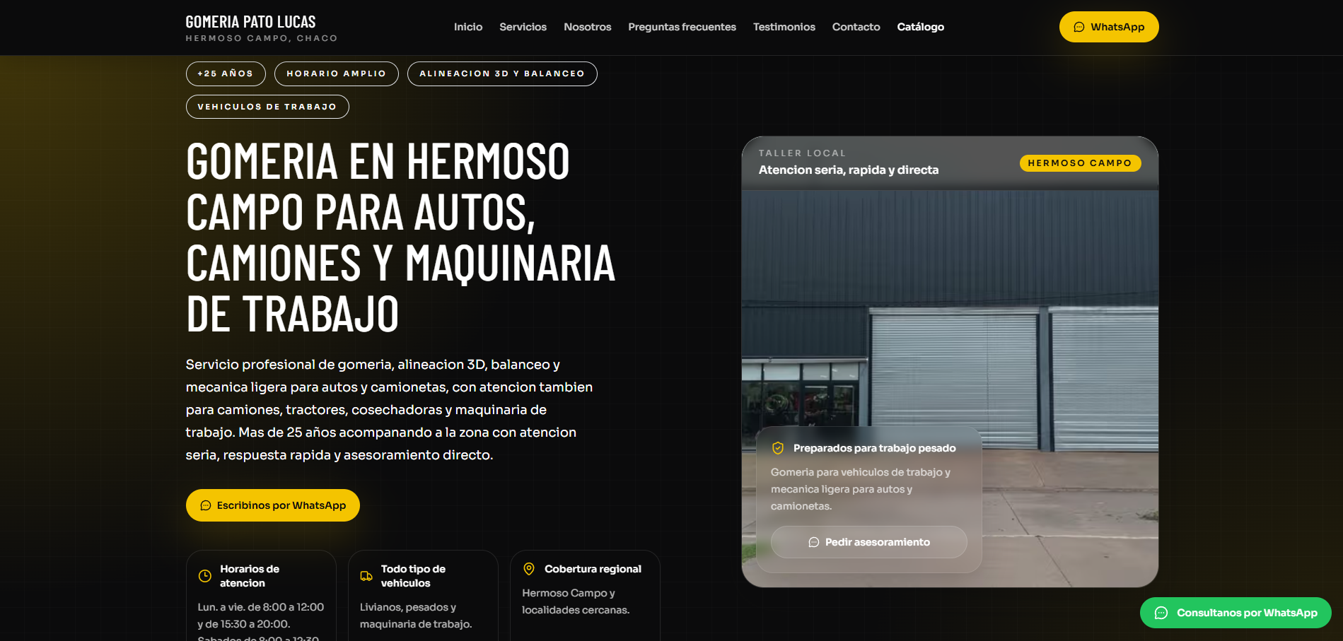 Foto Proyecto de Zenithcore - Landing Page Gomeria Pato Lucas Proyecto Landing Page Gomeria Pato Lucas - desarrollo web por Zenith Core